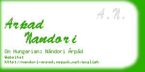 arpad nandori business card